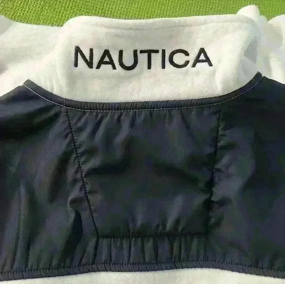 Nautica red white and blue fleece 1/4 zip pull over with pocket size xl - Picture 6 of 12
